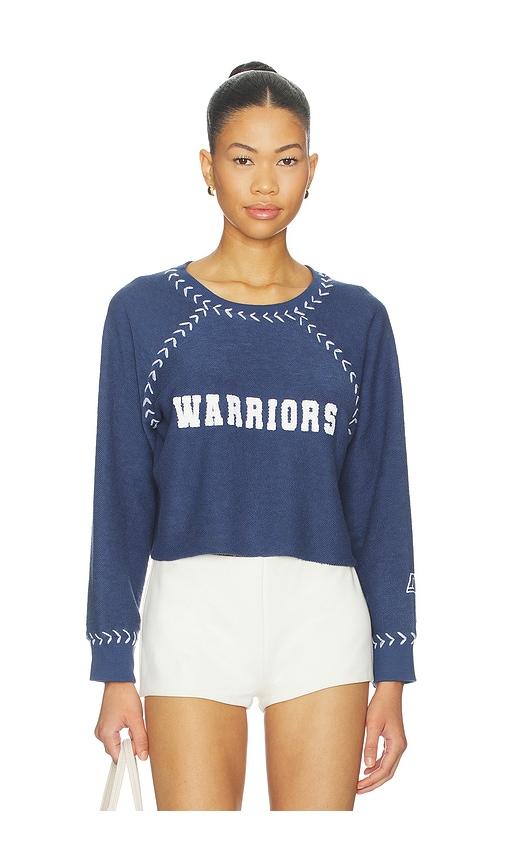 dannijopro the courtside crop sweatshirt in navy.