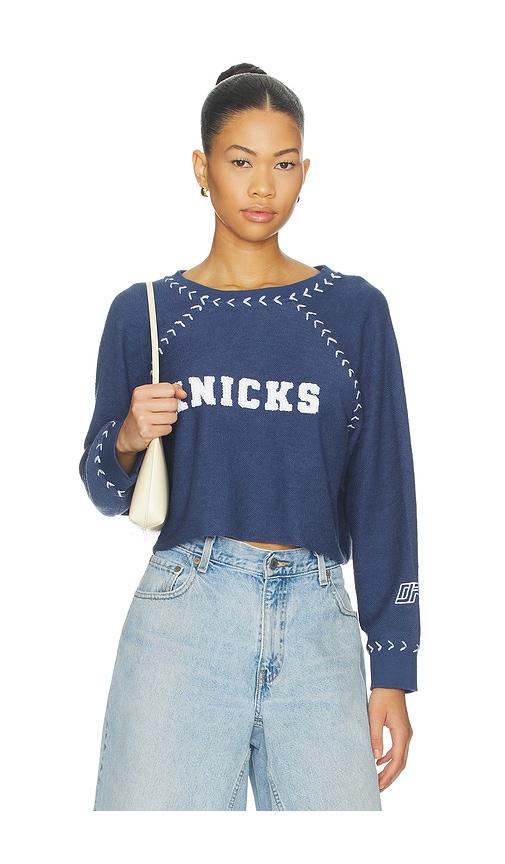 dannijopro the courtside crop sweatshirt in navy.