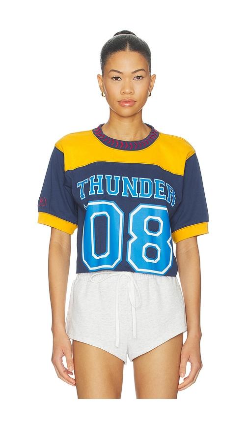 dannijopro the gameday tee in navy,mustard.