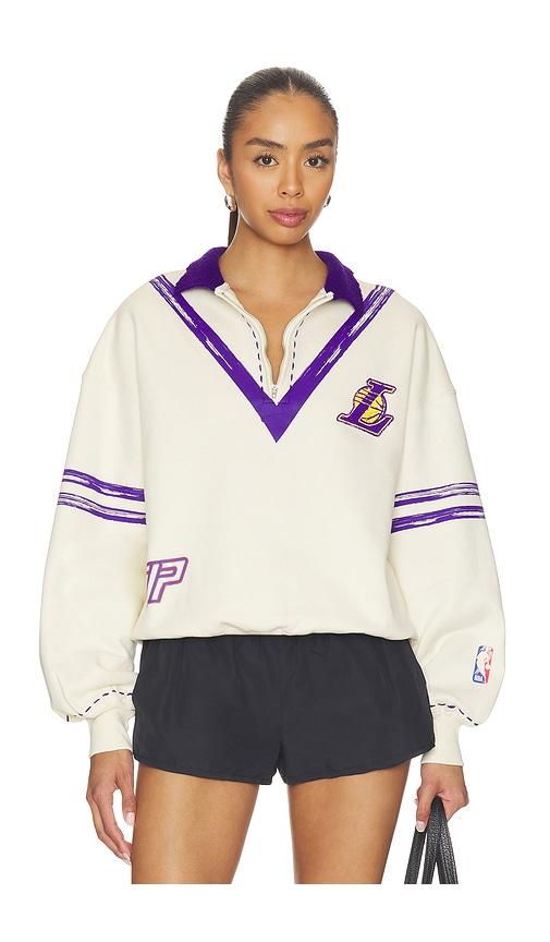 dannijopro the letterman pullover in cream.