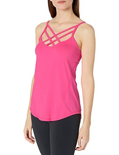 danskin women's bcrf tank top, knockout pink, small