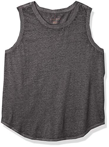 danskin women's burnout wash tank, black salt, medium