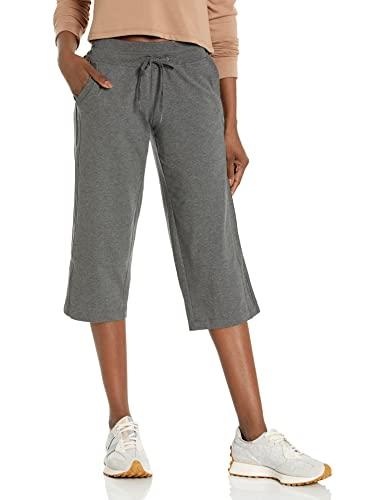 danskin women's drawcord crop pant, charcoal heather, 3x