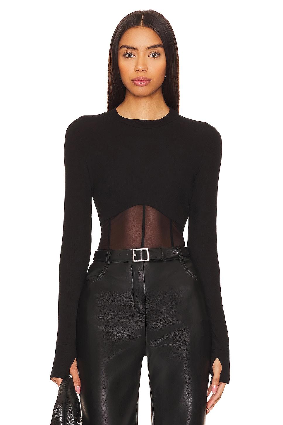 danton rib mesh corset top
