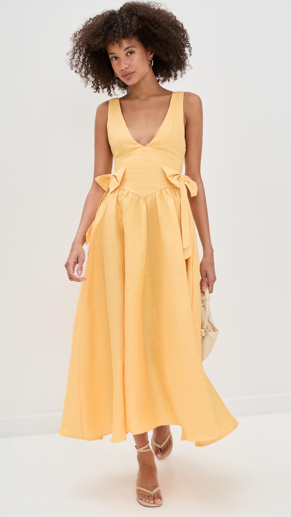 daphne linen midi sun dress