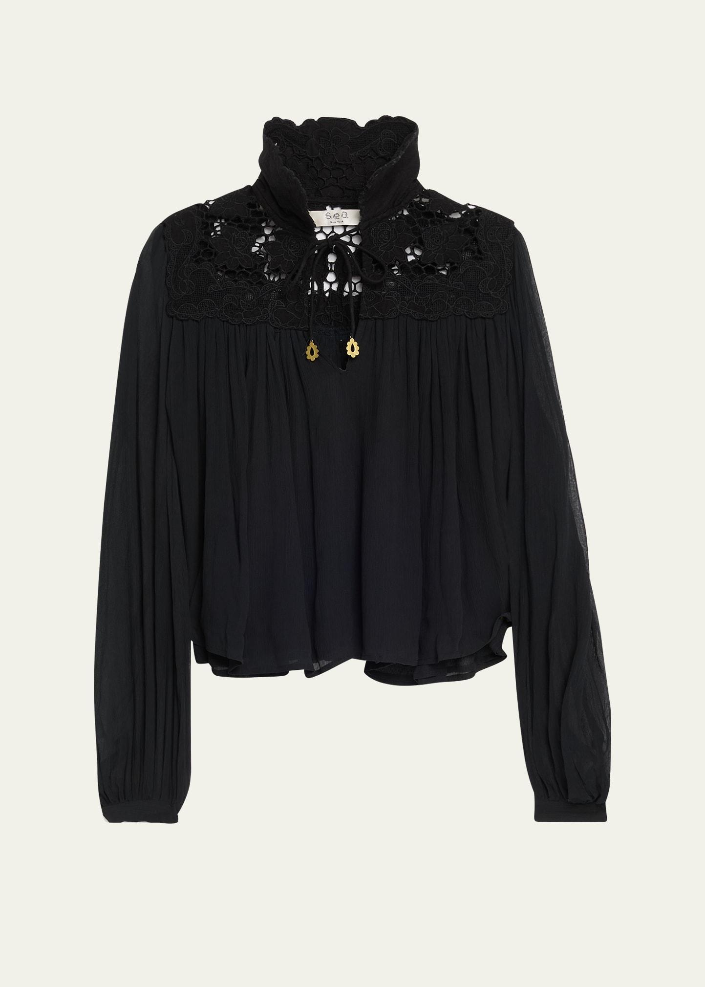 daphne long-sleeve lace top