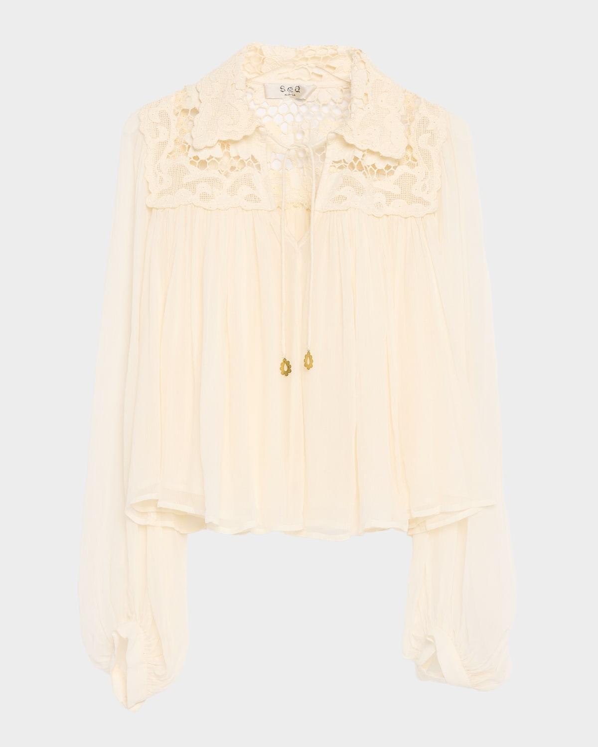 daphne long-sleeve lace top