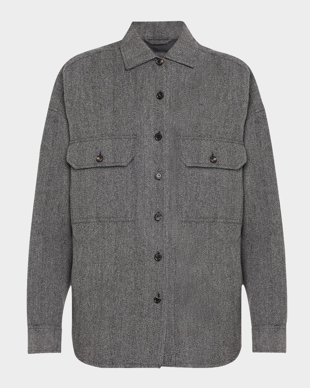 darby button down wool cashmere overshirt