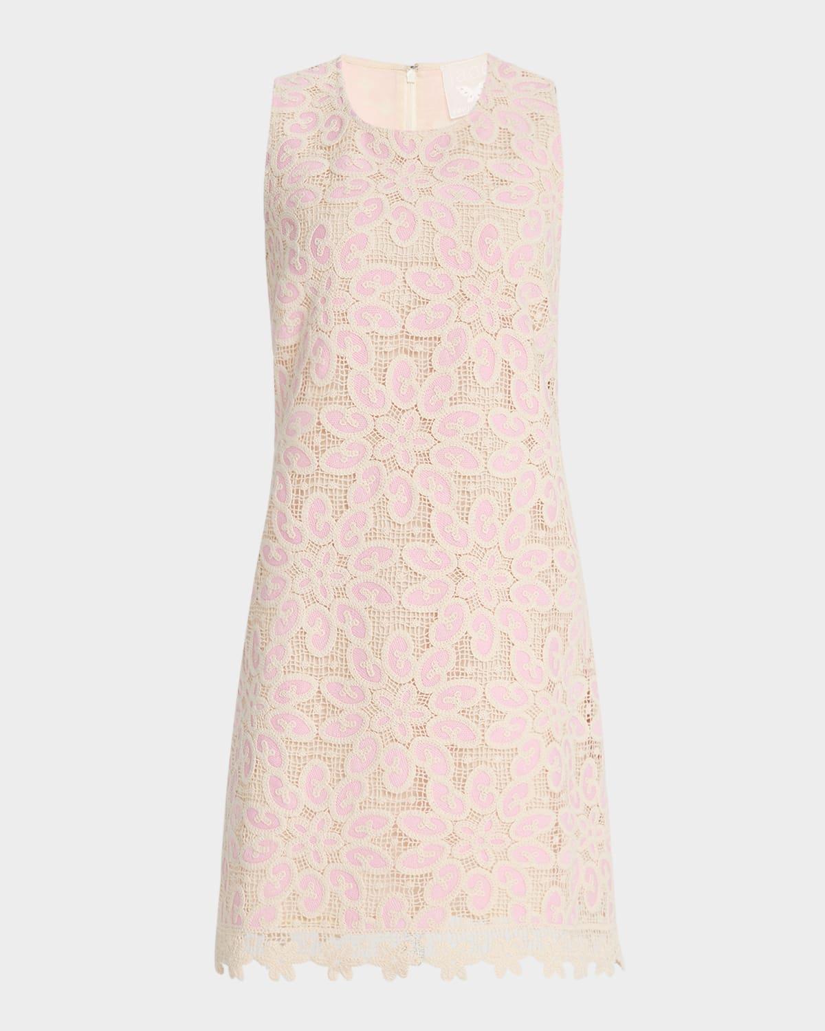 darcy sleeveless floral crochet mini dress