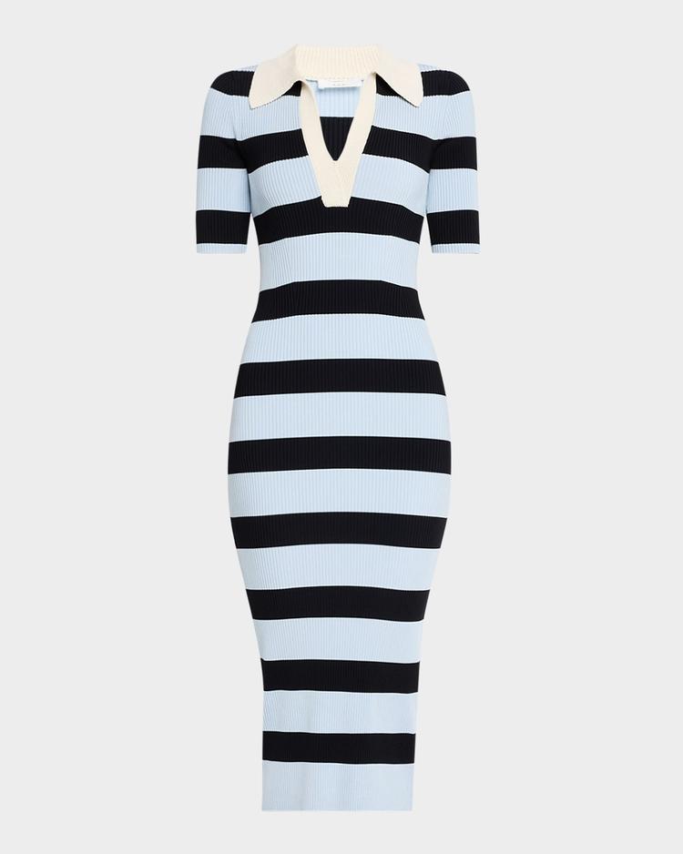 darcy stripe bodycon midi dress