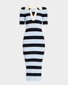 darcy stripe bodycon midi dress