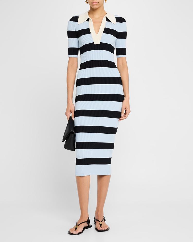 darcy stripe bodycon midi dress