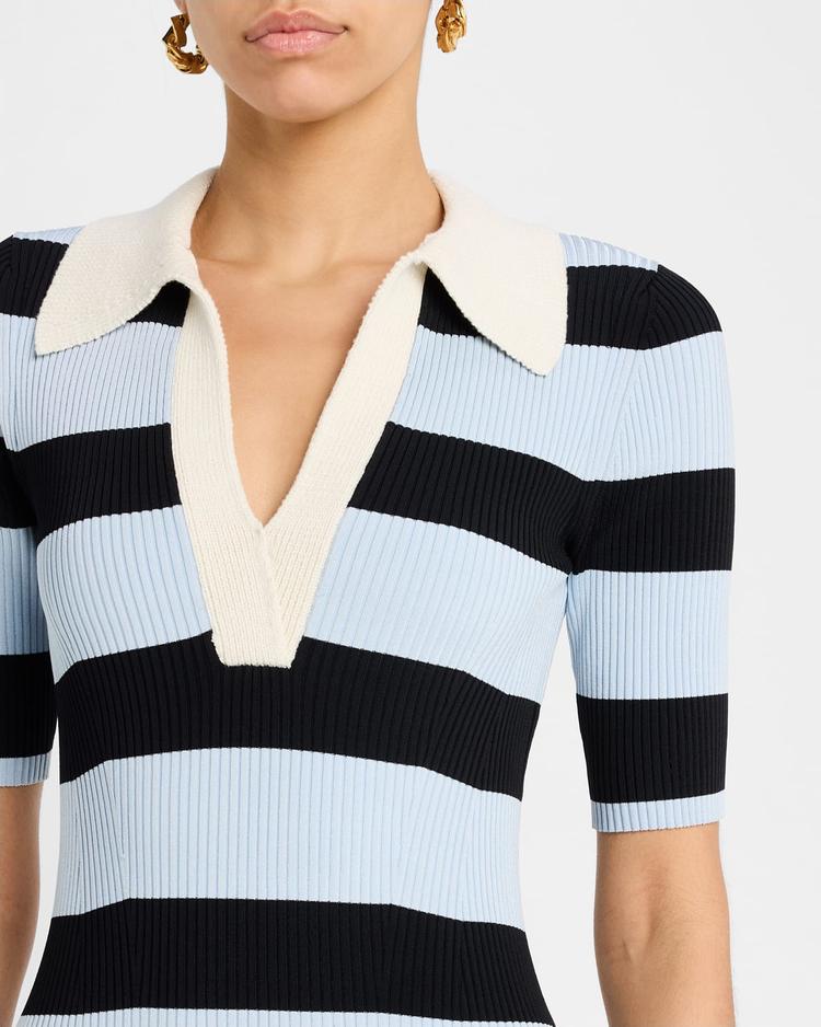 darcy stripe bodycon midi dress