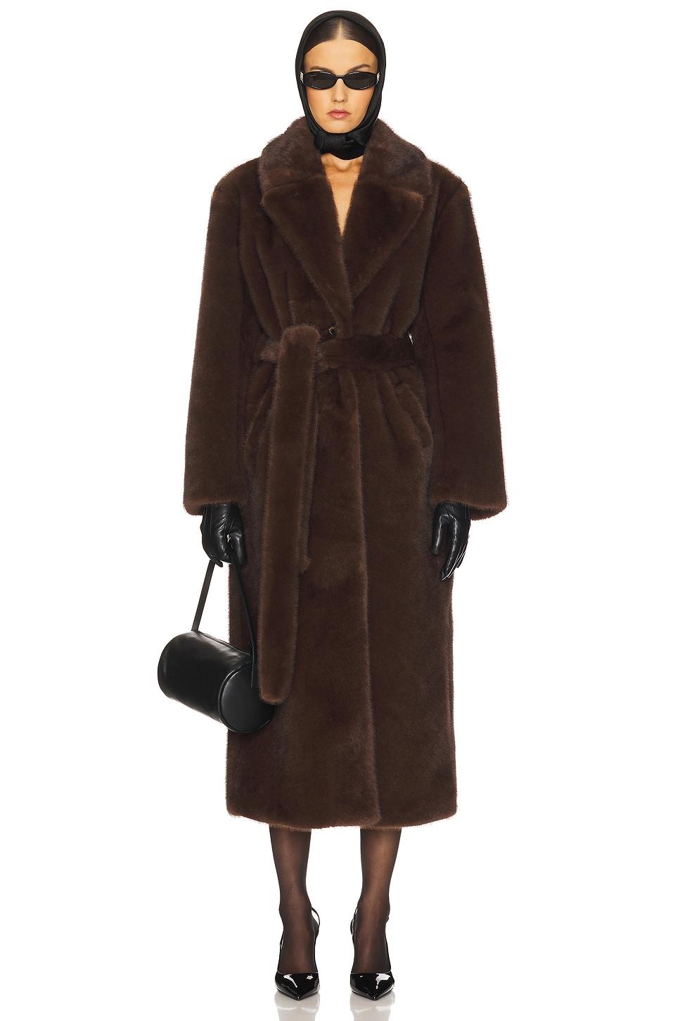 darelle darelle faux fur maxi coat