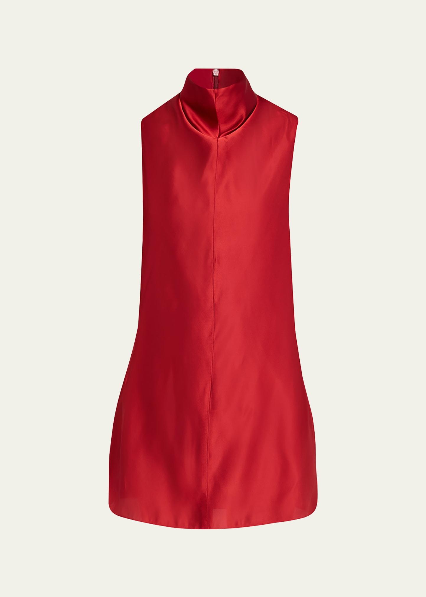daria sleeveless turtleneck twill mini dress