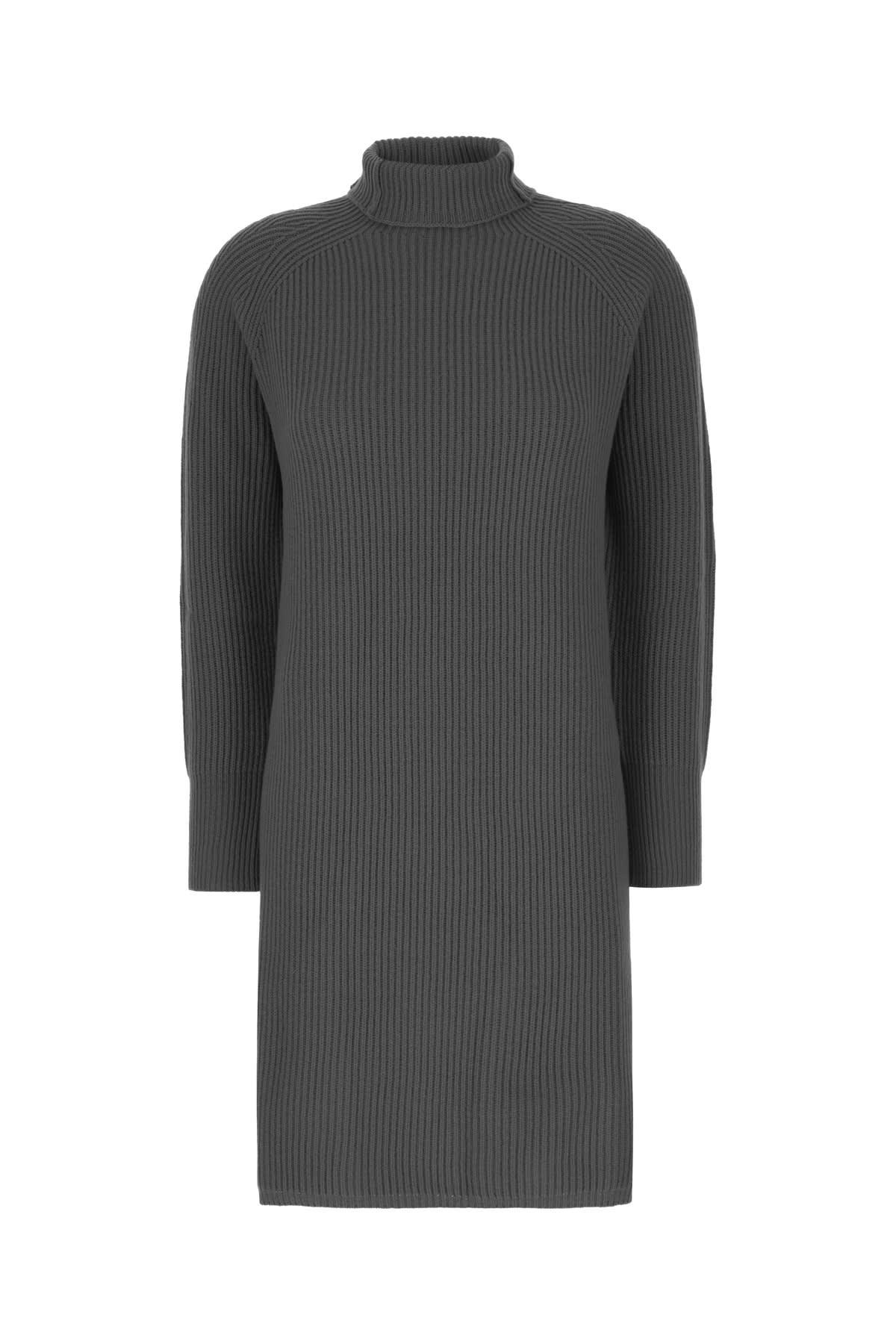 dark grey wool blend sweater dress