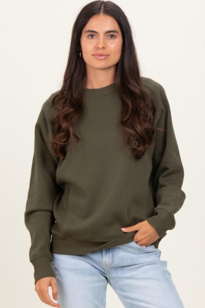 dark olive fleece sweatshirt