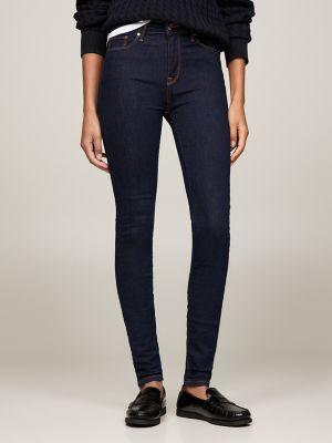 dark rinse mid-rise skinny fit jean