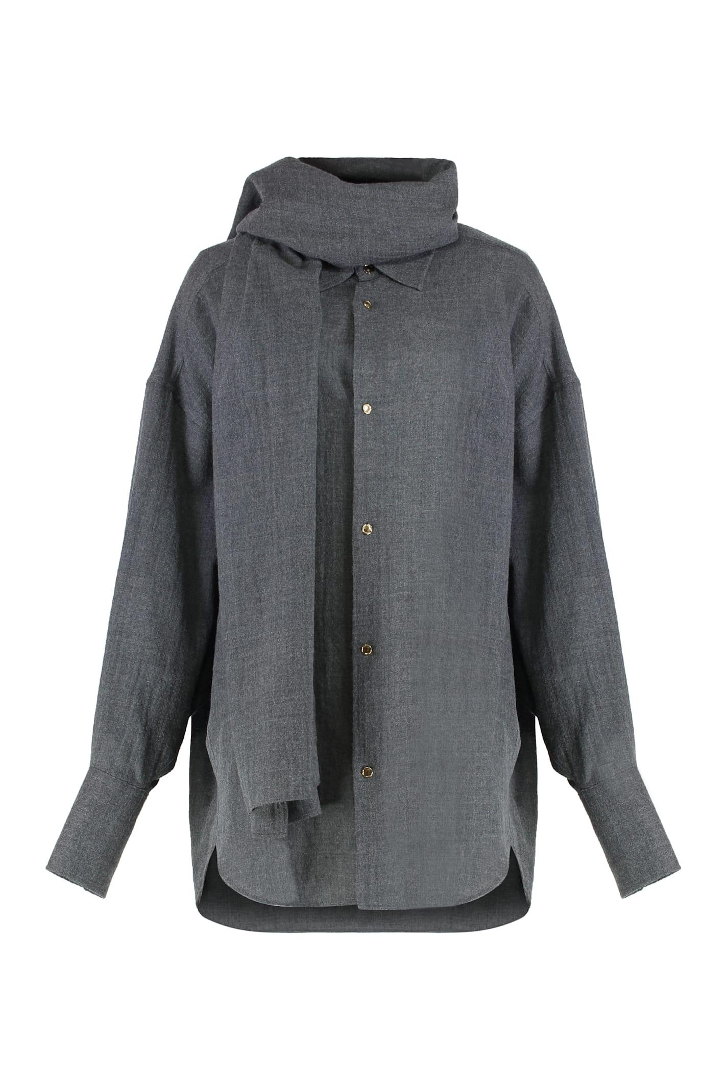 darkpark georgia shirt with removable wool scarf