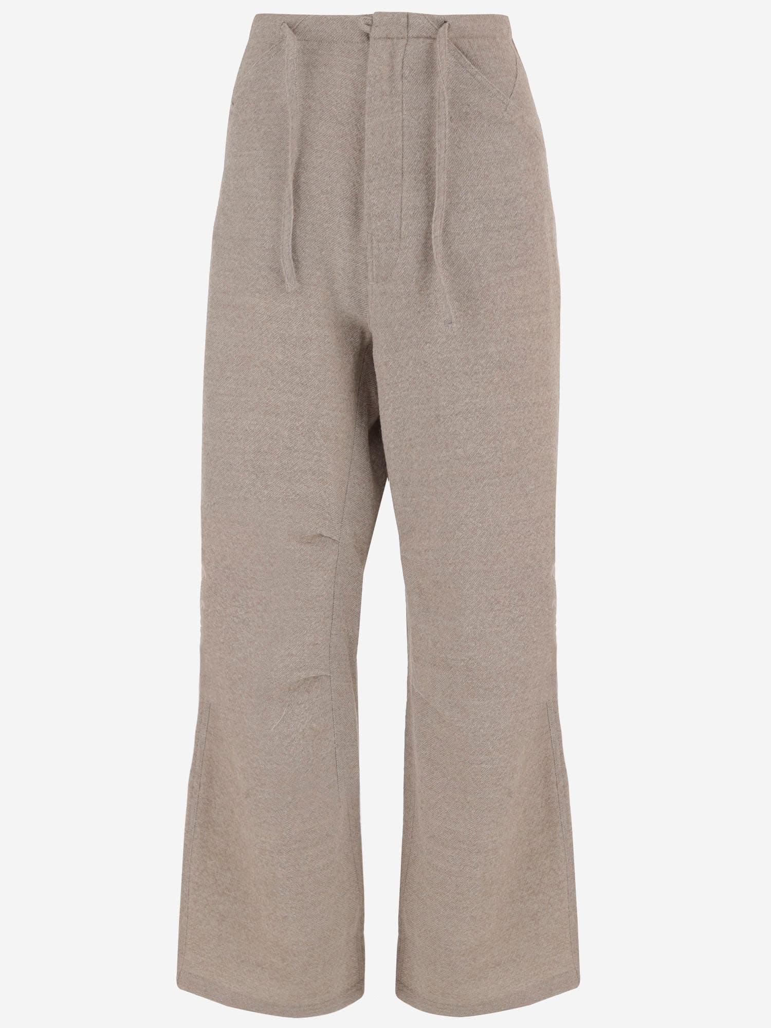 darkpark oversized wool trousers with drawstring