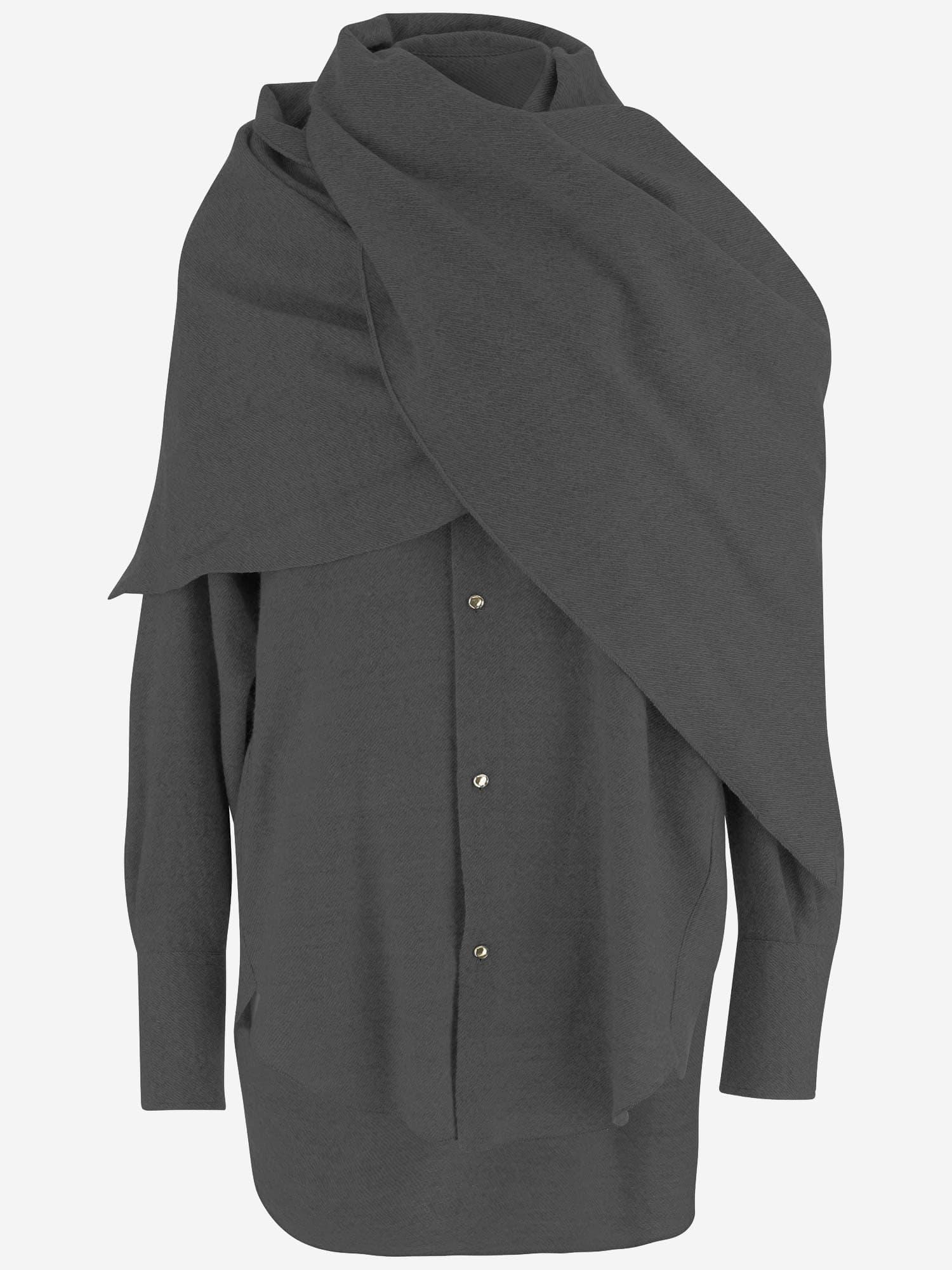 darkpark wool shirt with matching shawl