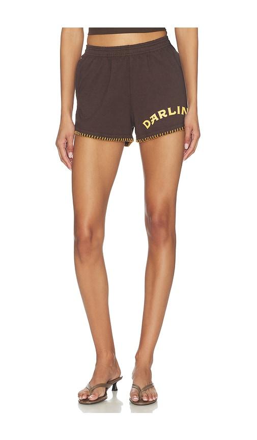 darlin keep it country heavy jersey short in chocolate.