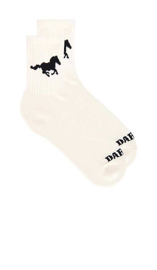 darlin mustang sock in white.