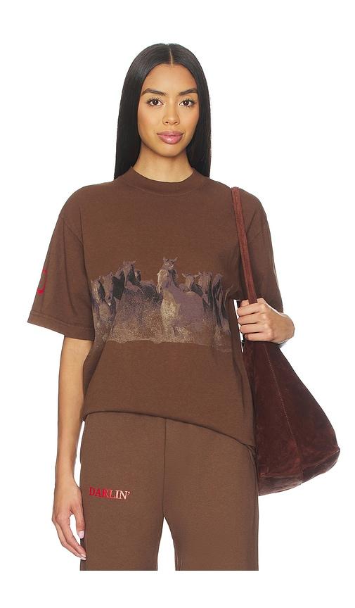 darlin wild horse tee in brown.