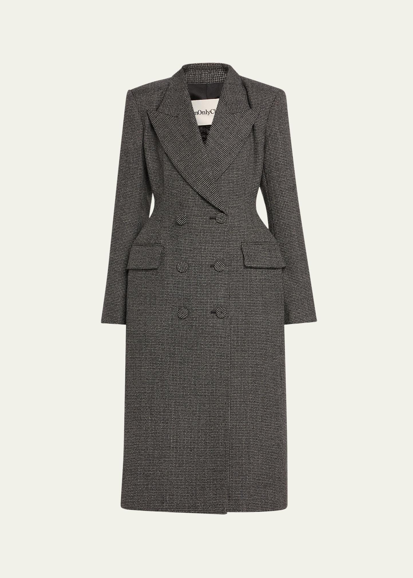 darliston double-breasted ruched wool jacket