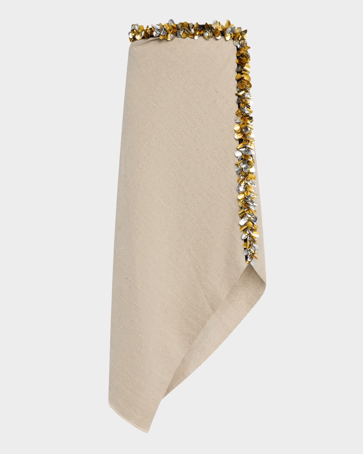 darliston sequined handkerchief midi linen skirt