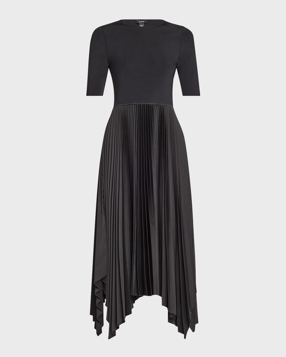 darno pleated handkerchief midi dress