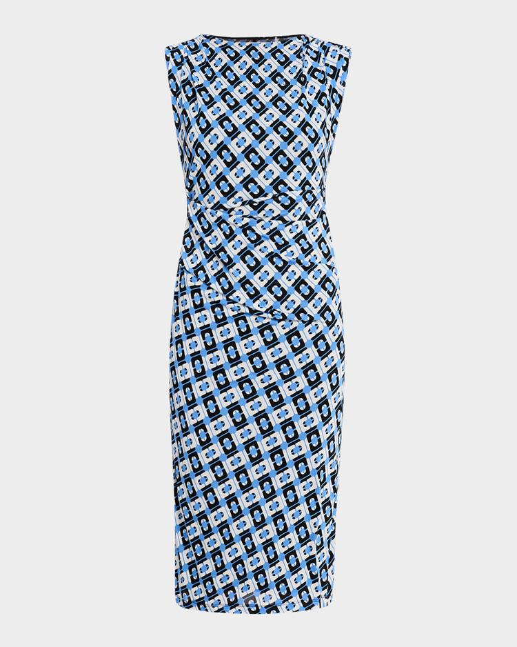 darrius geometric-print bodycon dress
