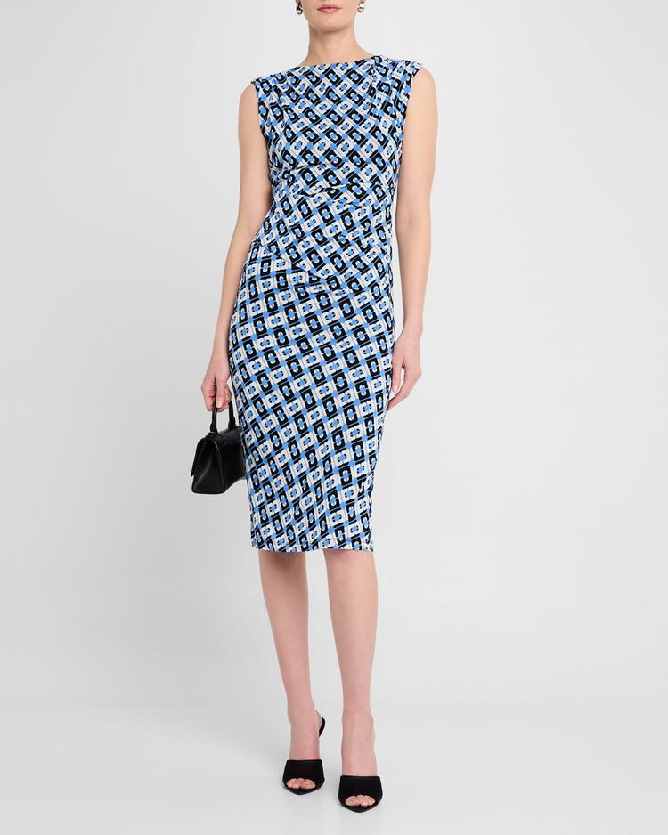 darrius geometric-print bodycon dress
