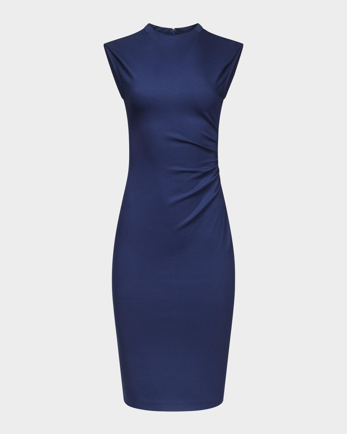 darrius sleeveless ruched bodycon dress