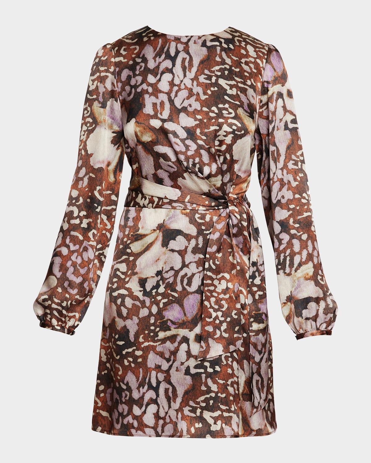 darya abstract-print side tie dress