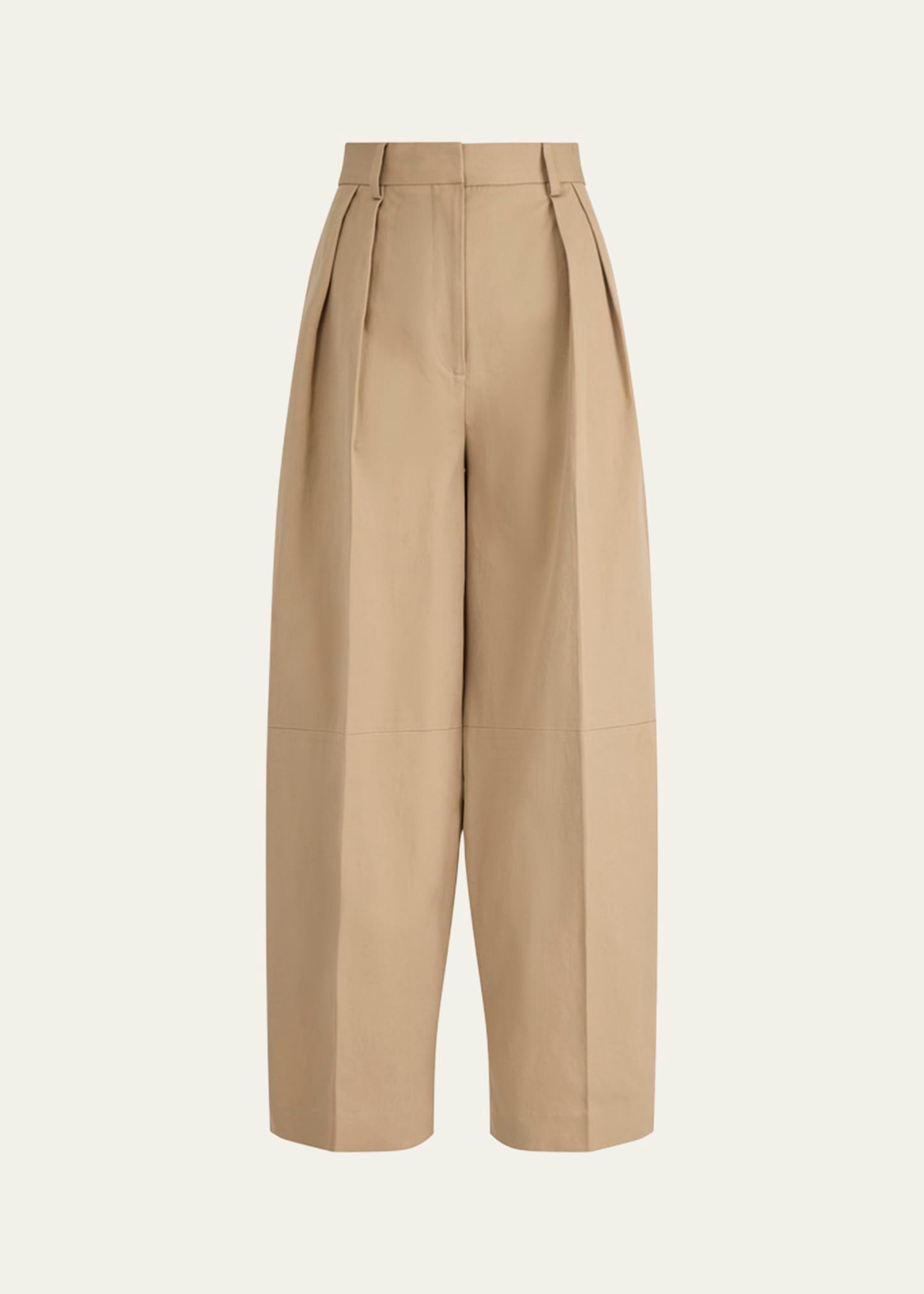 dash pleated wide-leg ankle pants