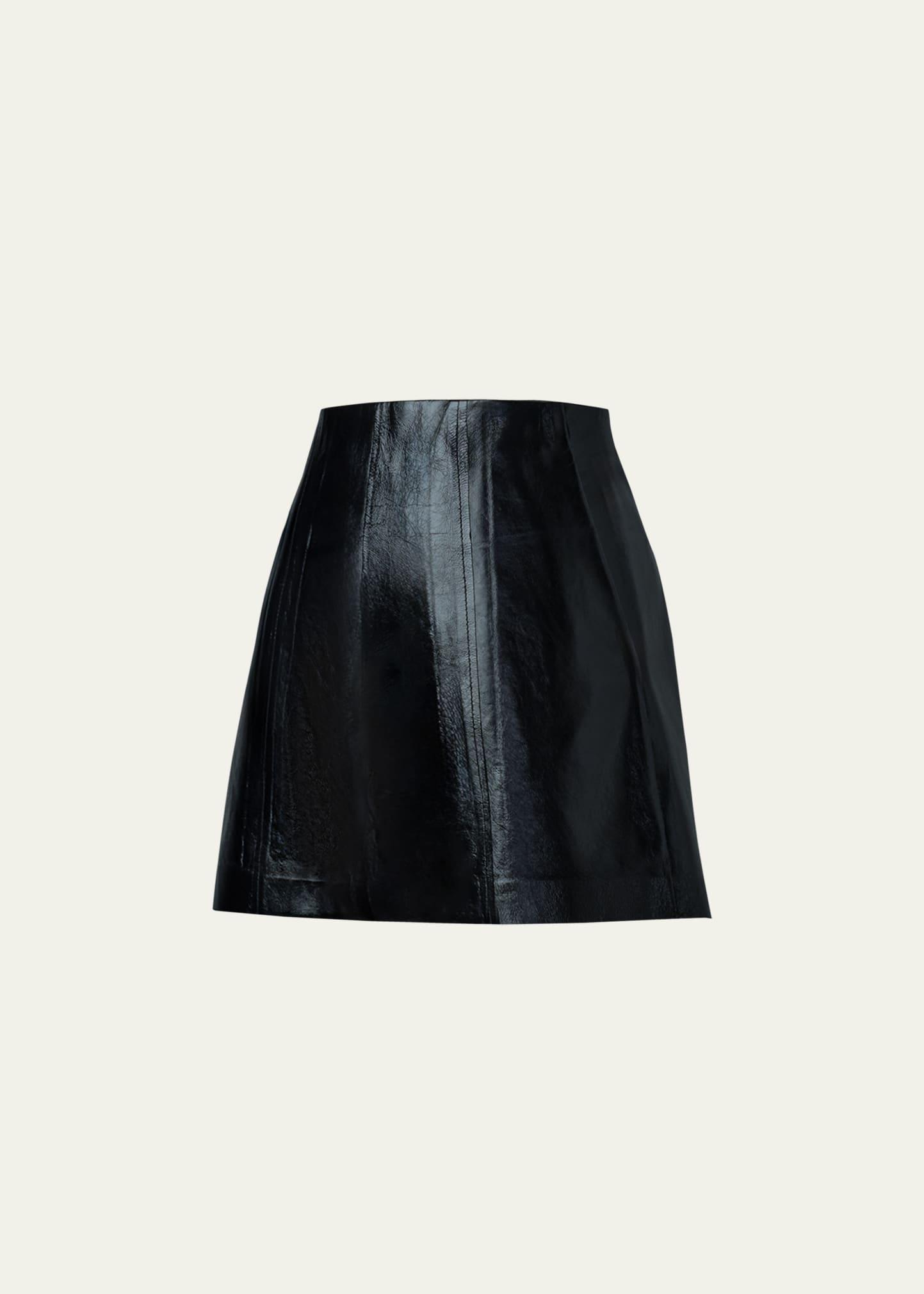 dava paneled patent leather shorts