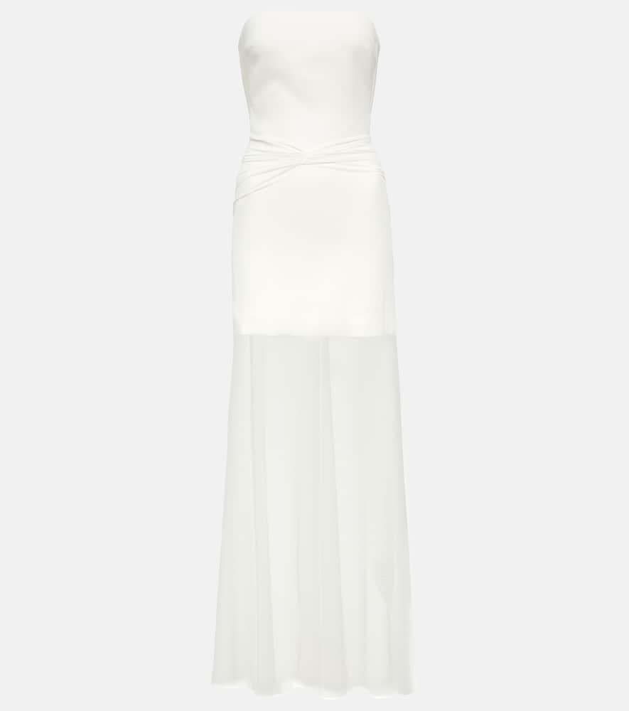 david koma bridal strapless gathered cady gown
