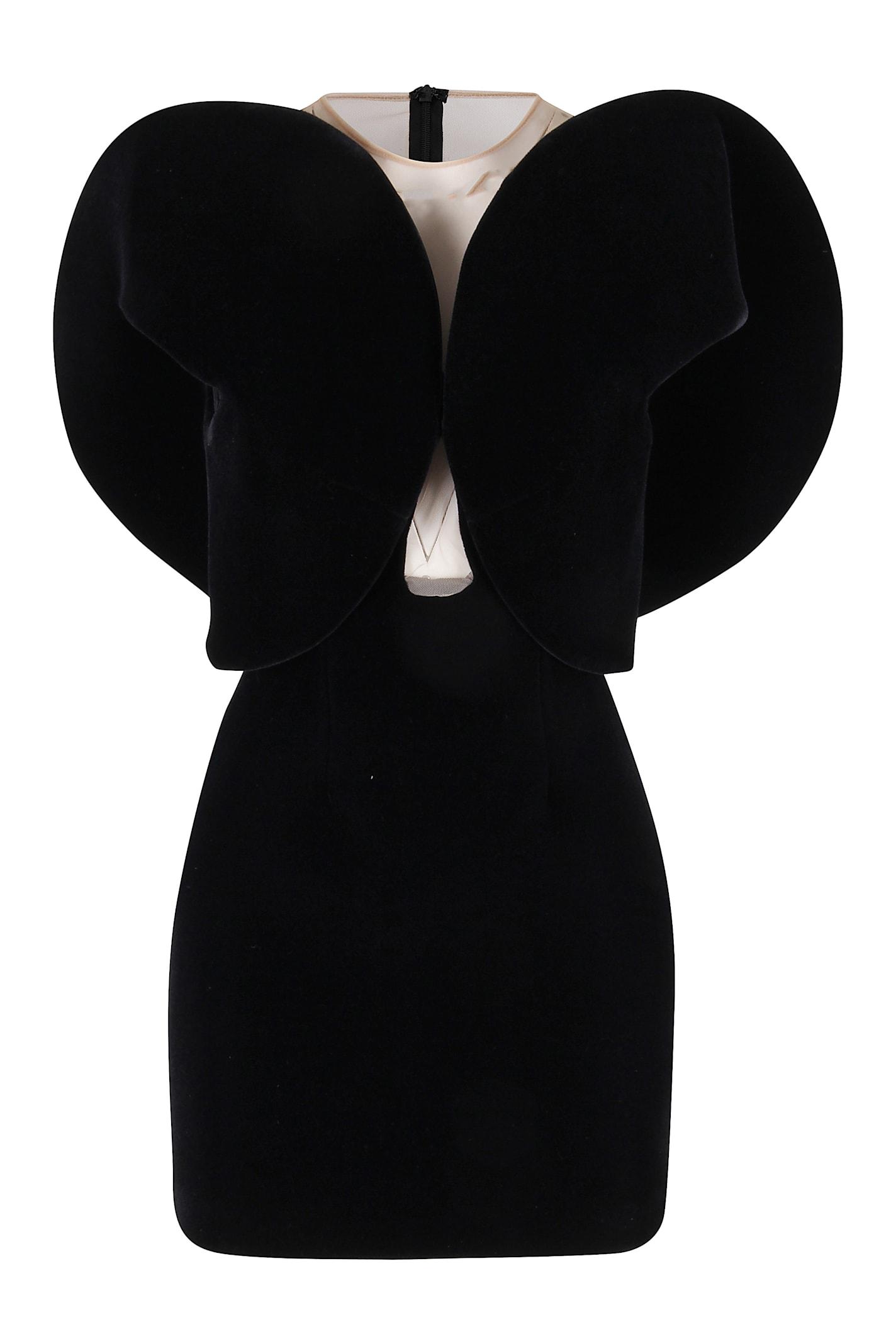 david koma circular slv detail mini velvet dress