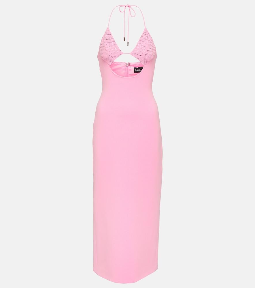 david koma crystal-embellished cutout midi dress