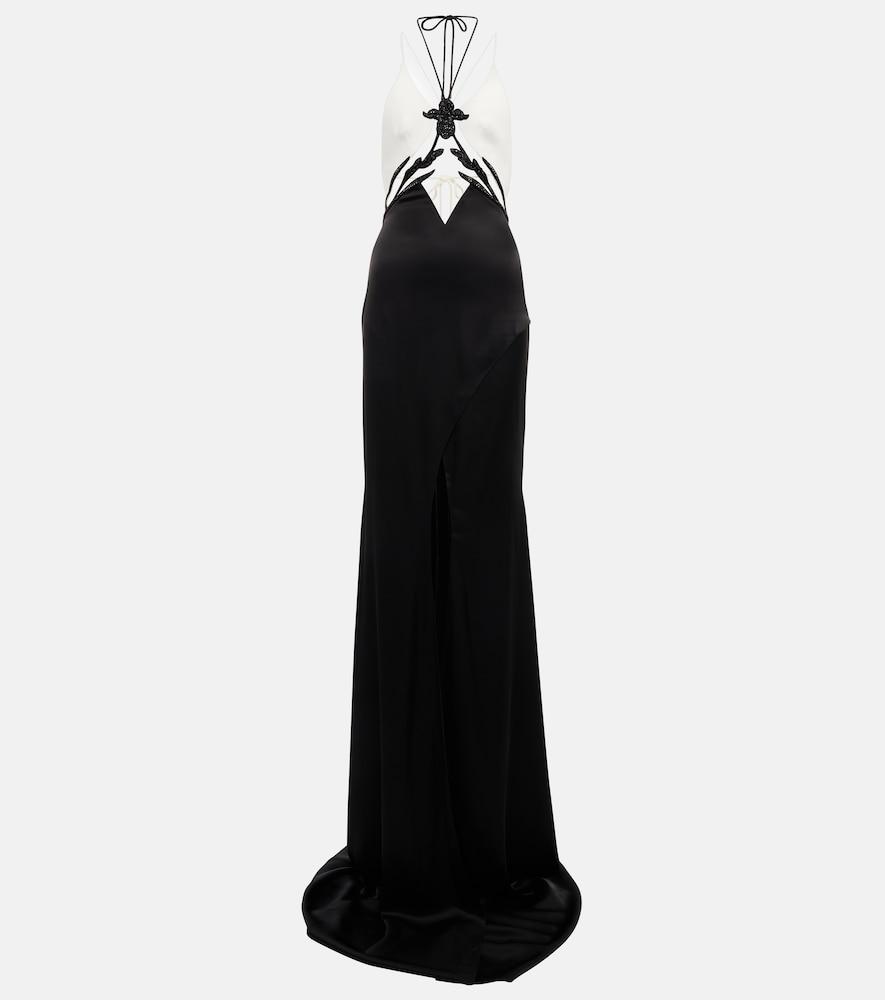 david koma embellished cady and satin gown