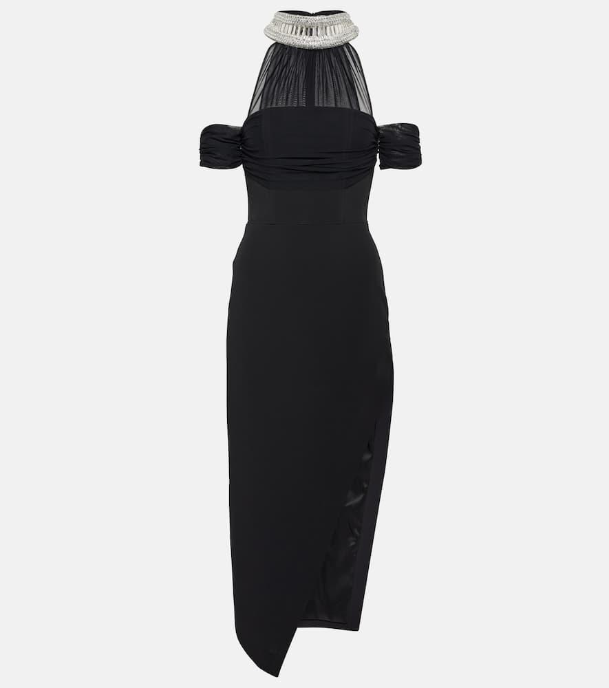 david koma embellished halterneck midi dress