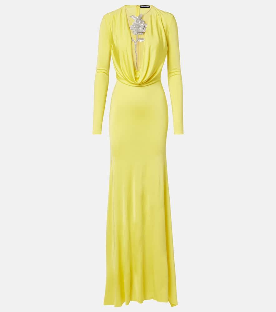 david koma embellished jersey gown