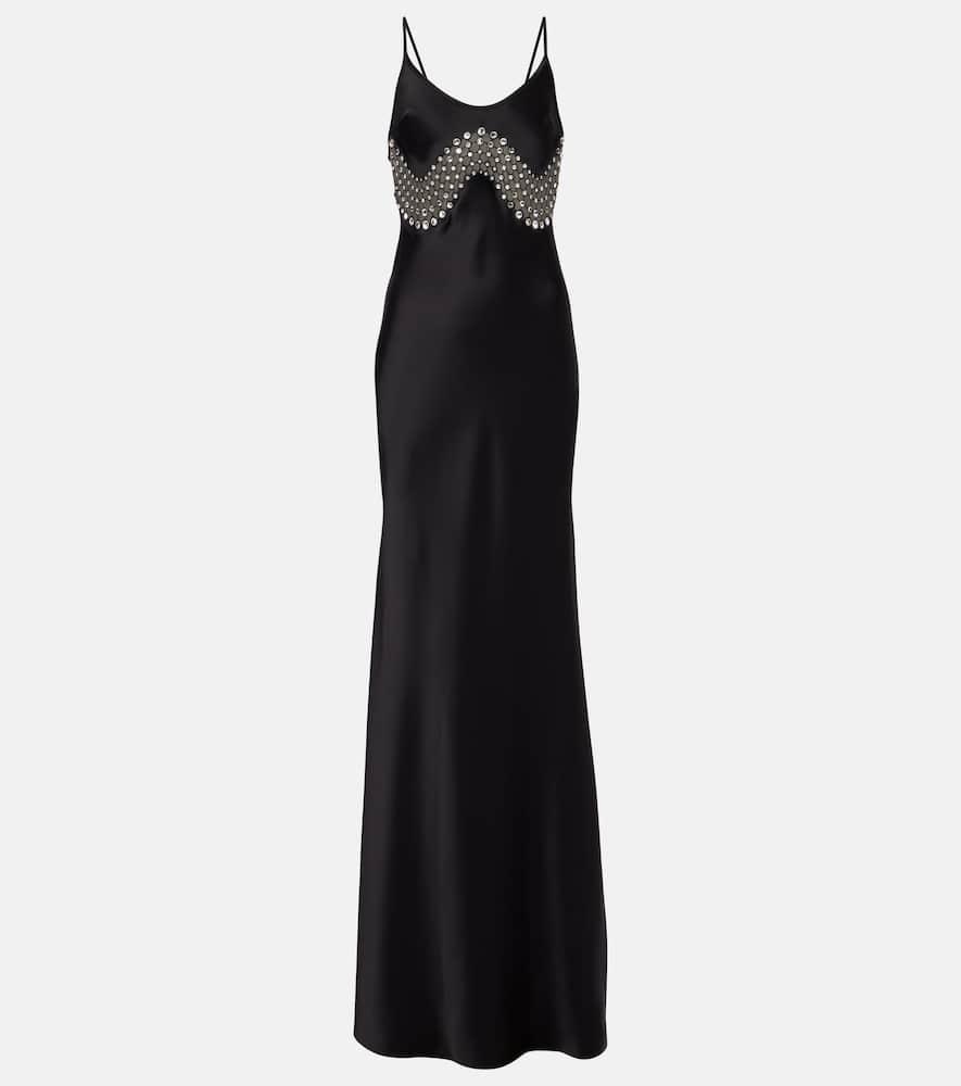 david koma embellished satin gown