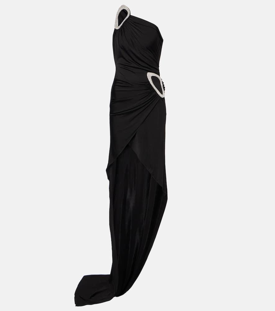 david koma embroidered asymmetric gown