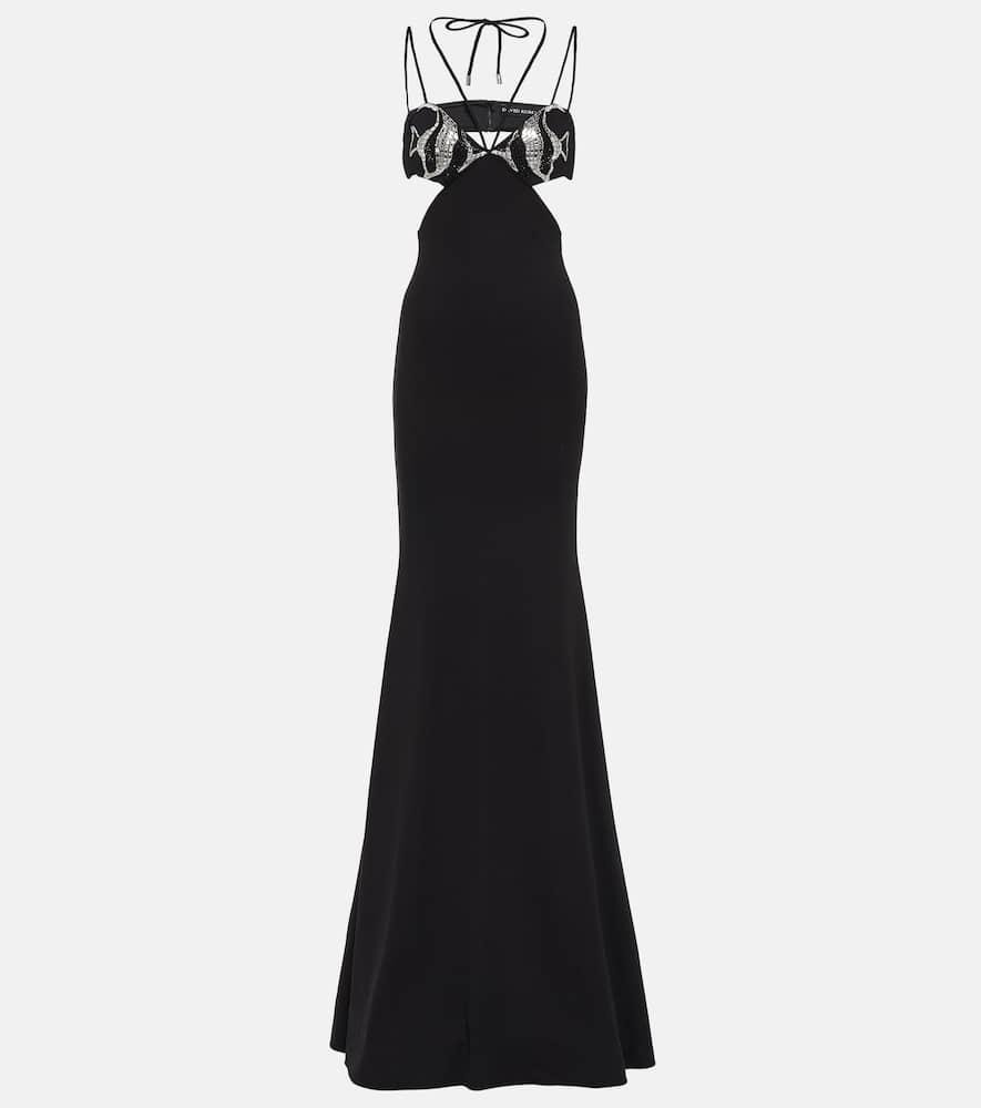 david koma embroidered cutout gown