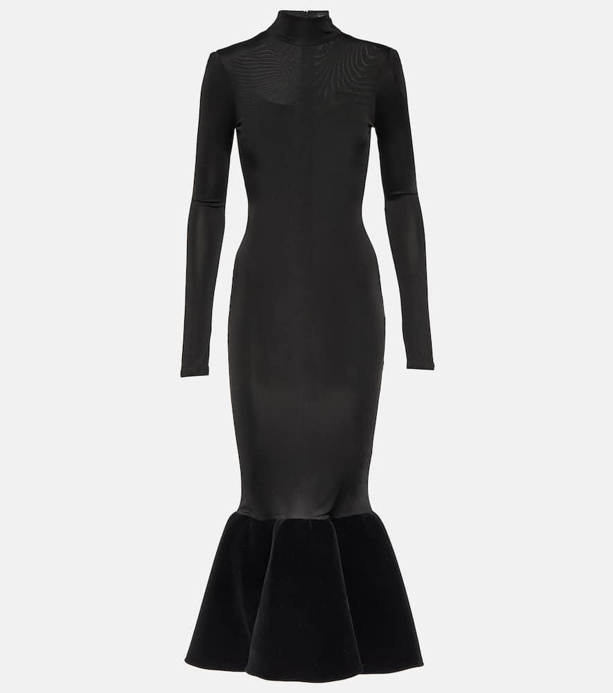 david koma flounced jersey midi dress