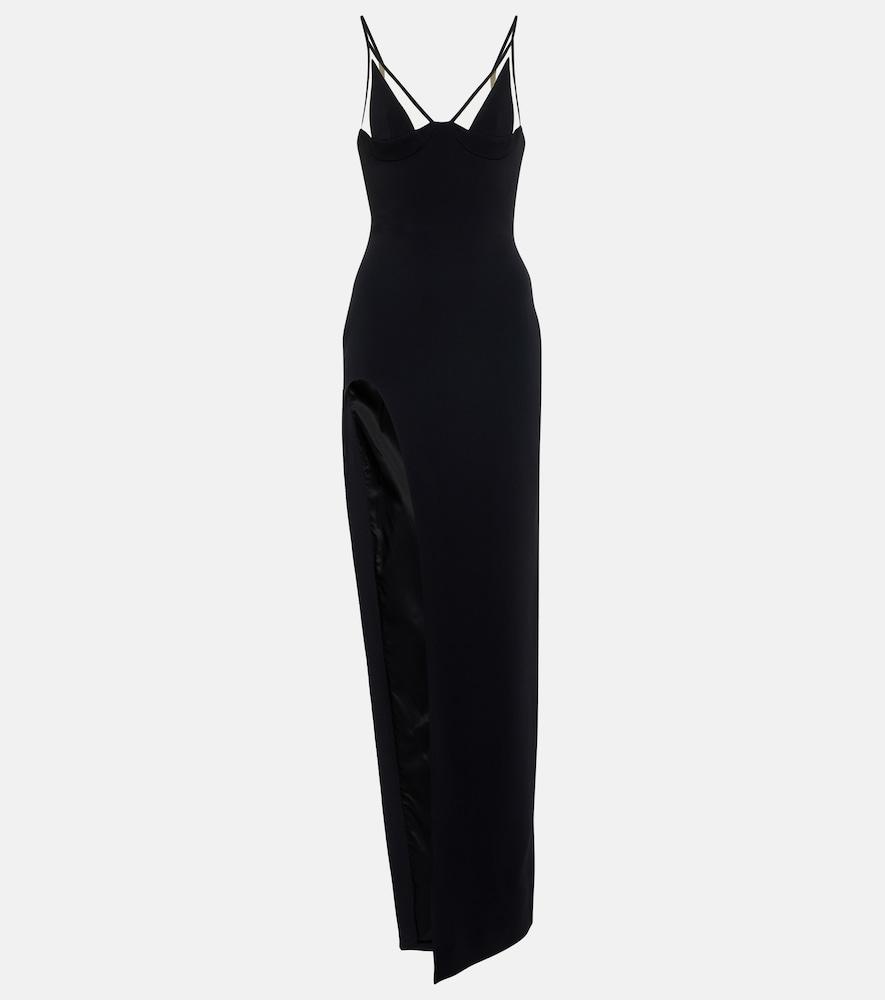 david koma mesh-paneled gown