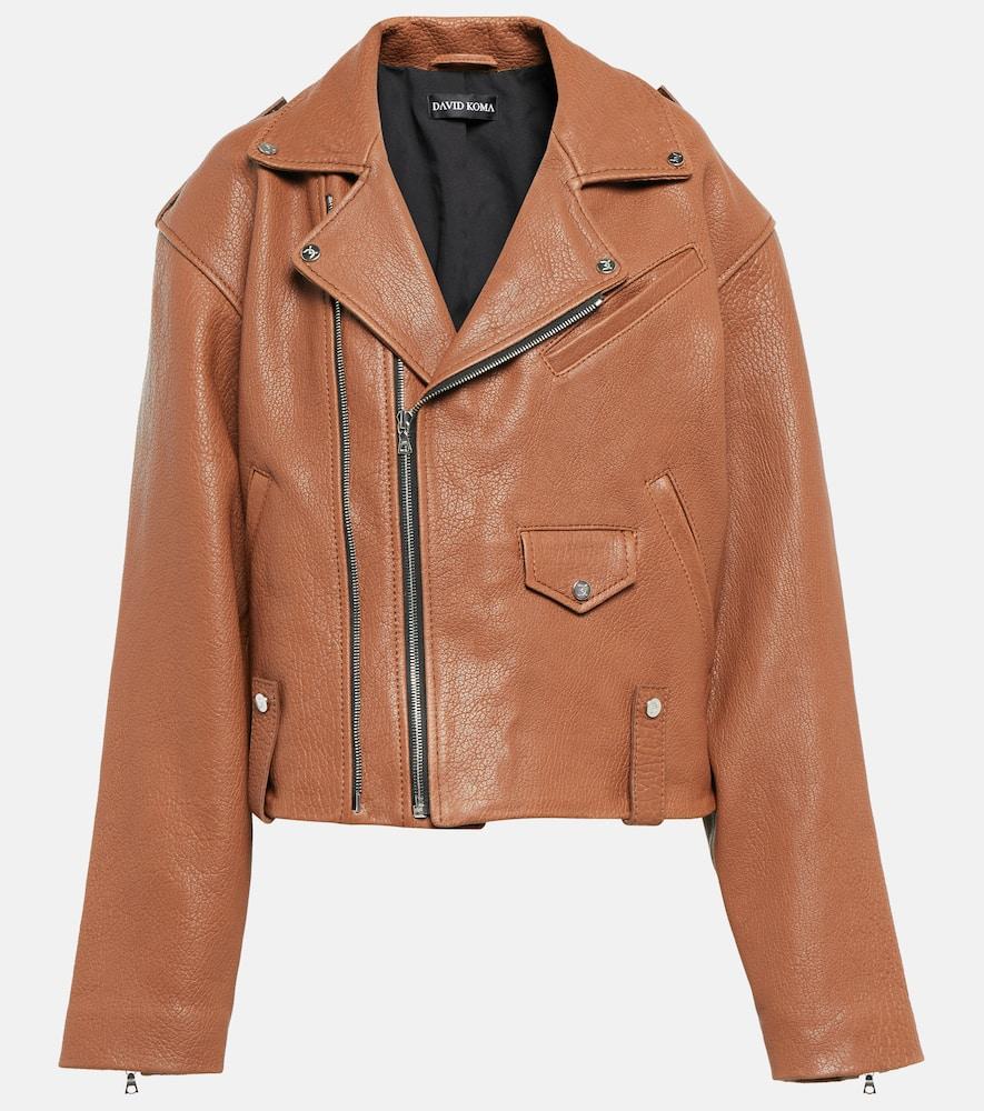 david koma oversized leather jacket
