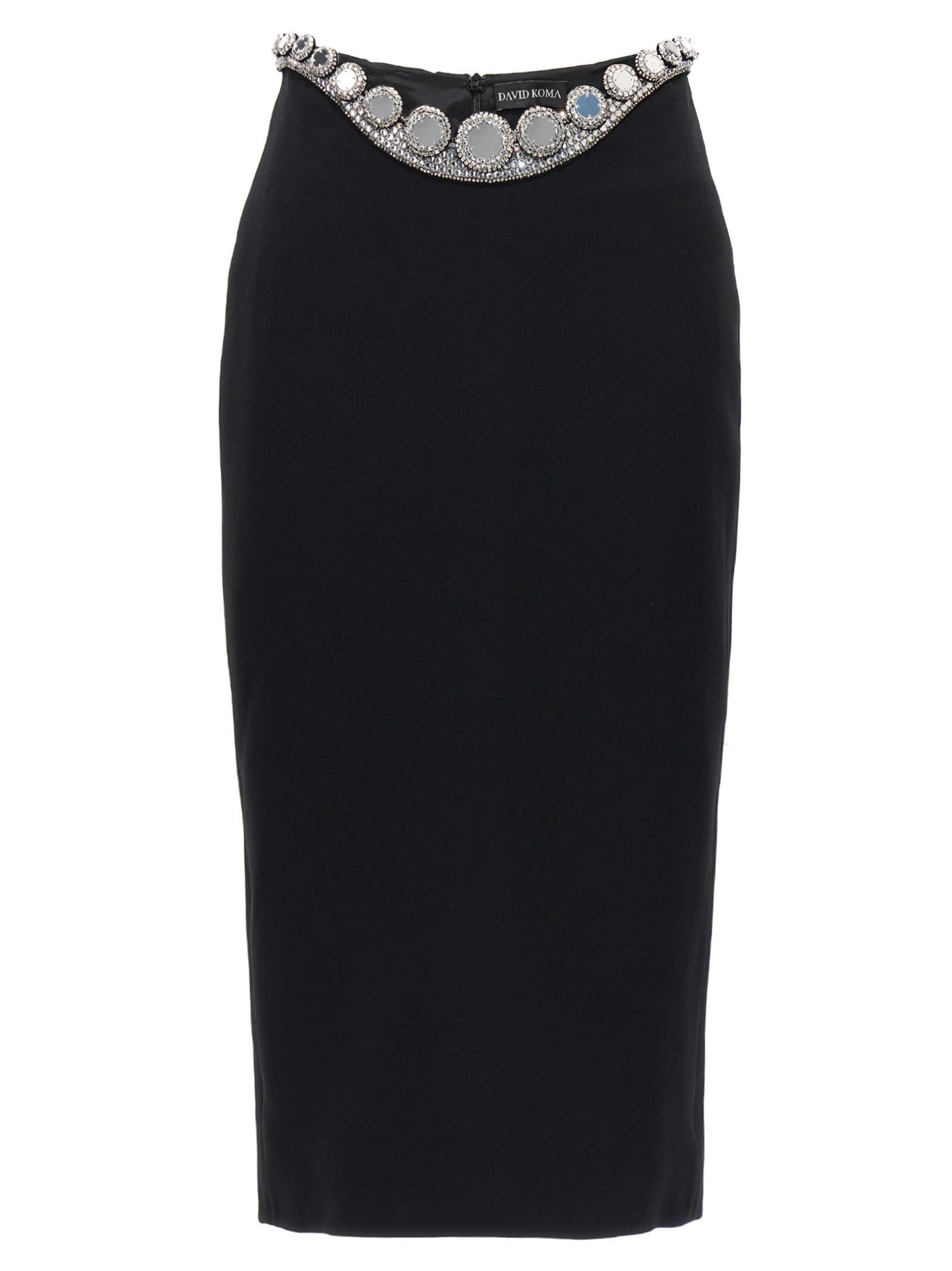david koma puffer circle embroidery skirt